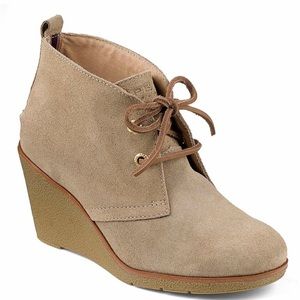 Sperry suede wedge booties